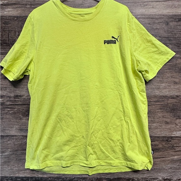 Puma Yellow Short Sleeve Tee Energetic Cotton Blend - Picture 1 of 5